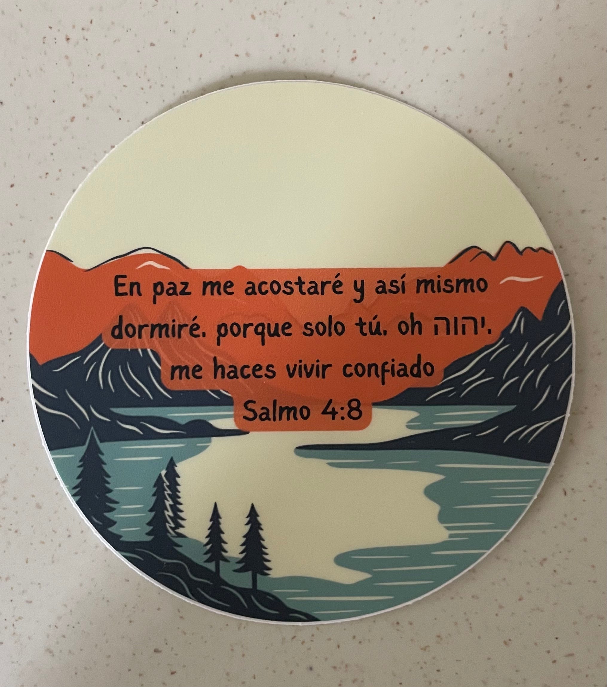 Salmo 4:8 3 x 3 Sticker